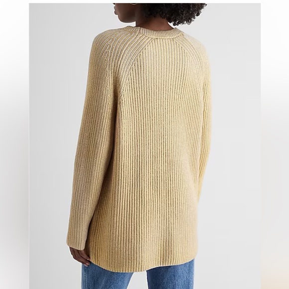 Express Gold Foil Crew Neck Tunic Sweater womens NEW - Picture 3 of 9